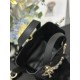 Top Replica Dior Toujours Small Vertical Tote Bag with Lucky Charm, Black