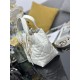 Top Replica Dior Toujours Small Vertical Tote Bag with Lucky Charm, White