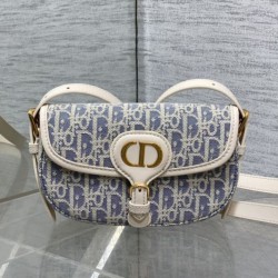 Top Replica Dior Bobby Bag Medium East-West Dior Oblique jacquard bag in blue
