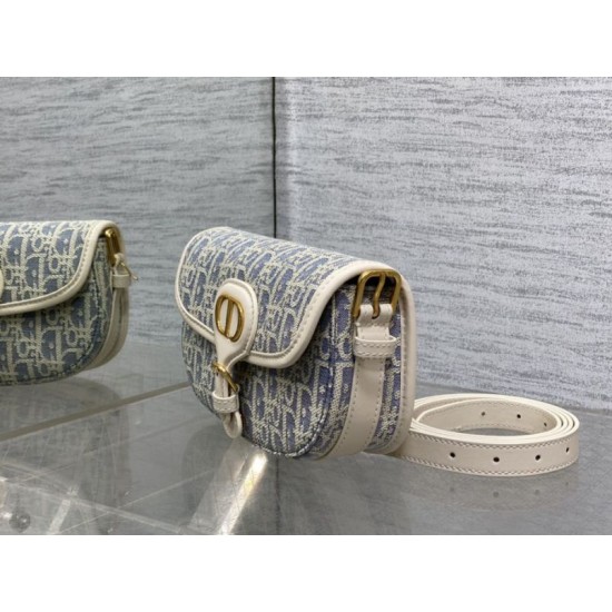 Top Replica Dior Bobby Bag Medium East-West Dior Oblique jacquard bag in blue