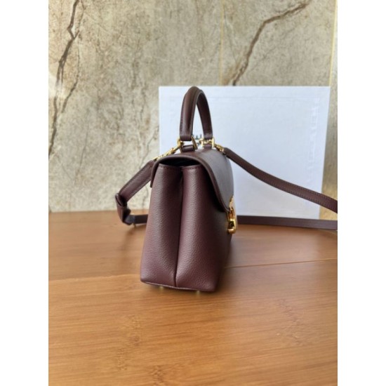 Super Clone Replica Celine Teen Nino top-handle bag in smooth calfskin in burgundy Top Replica Celine Teen Nino top-handle bag in smooth calfskin in burgundy