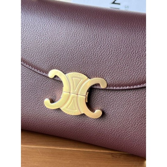 Super Clone Replica Celine Teen Nino top-handle bag in smooth calfskin in burgundy Top Replica Celine Teen Nino top-handle bag in smooth calfskin in burgundy