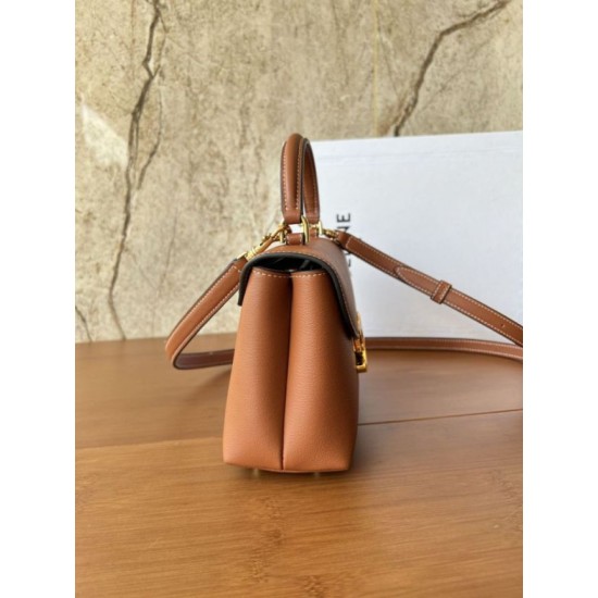 Super Clone Replica Celine Teen Nino top-handle bag in smooth calfskin in brown Top Replica Celine Teen Nino top-handle bag in smooth calfskin in brown
