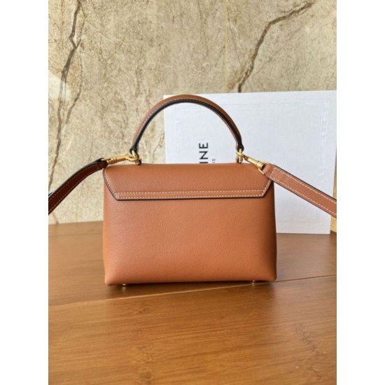 Super Clone Replica Celine Teen Nino top-handle bag in smooth calfskin in brown Top Replica Celine Teen Nino top-handle bag in smooth calfskin in brown