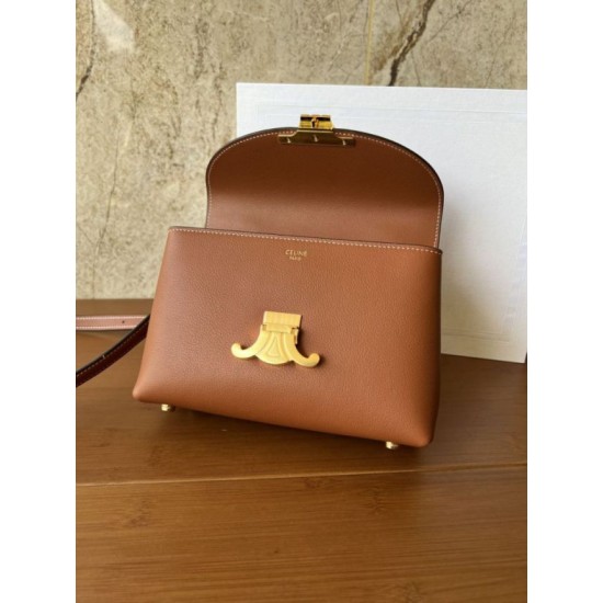 Super Clone Replica Celine Teen Nino top-handle bag in smooth calfskin in brown Top Replica Celine Teen Nino top-handle bag in smooth calfskin in brown