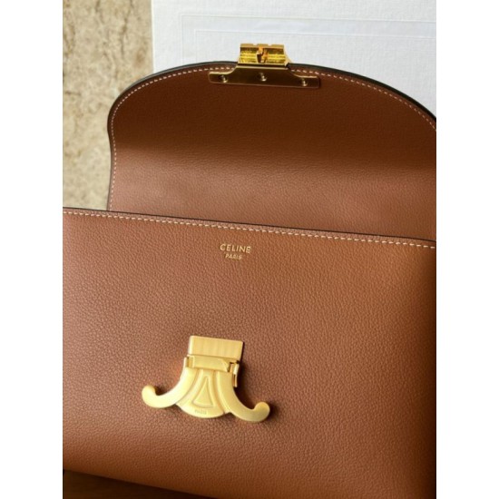 Super Clone Replica Celine Teen Nino top-handle bag in smooth calfskin in brown Top Replica Celine Teen Nino top-handle bag in smooth calfskin in brown