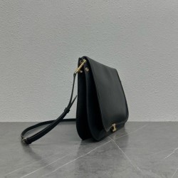 Top Replica Celine Soft Triomphe Besace shoulder bag in black