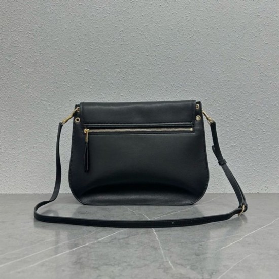 Top Replica Celine Soft Triomphe Besace shoulder bag in black