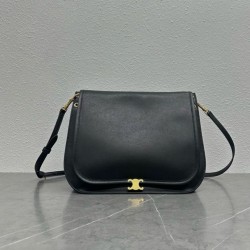 Top Replica Celine Soft Triomphe Besace shoulder bag in black