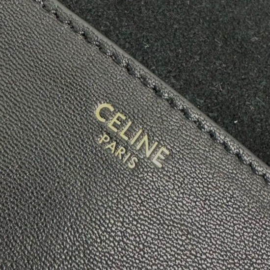 Top Replica Celine Soft Triomphe Besace shoulder bag in black