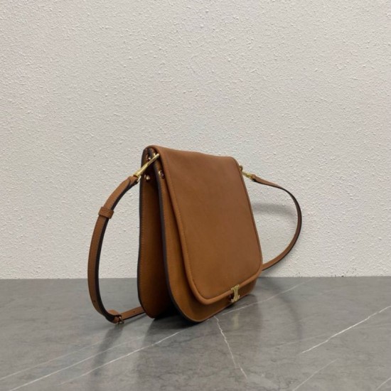 Top Replica Celine Soft Triomphe Besace shoulder bag in brown