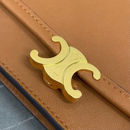 Top Replica Celine Soft Triomphe Besace shoulder bag in brown