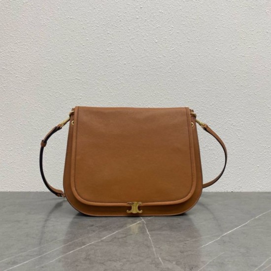Top Replica Celine Soft Triomphe Besace shoulder bag in brown