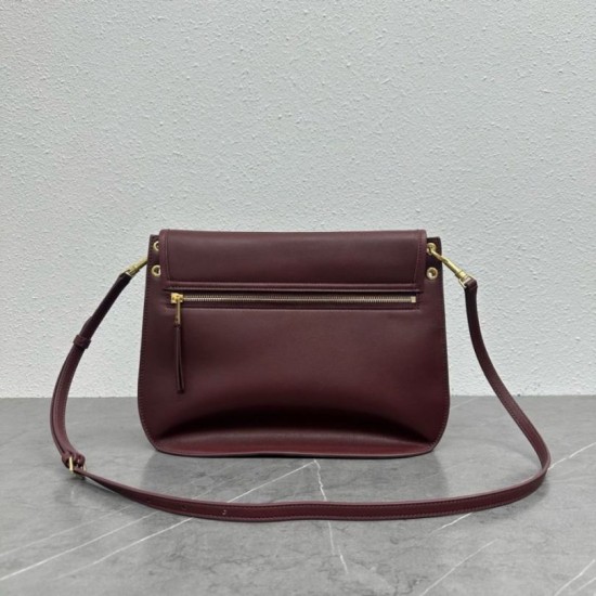 Top Replica Celine Soft Triomphe Besace shoulder bag in burgundy