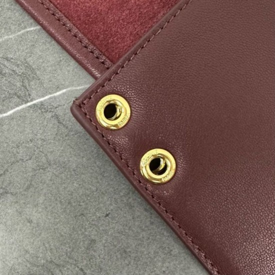 Top Replica Celine Soft Triomphe Besace shoulder bag in burgundy