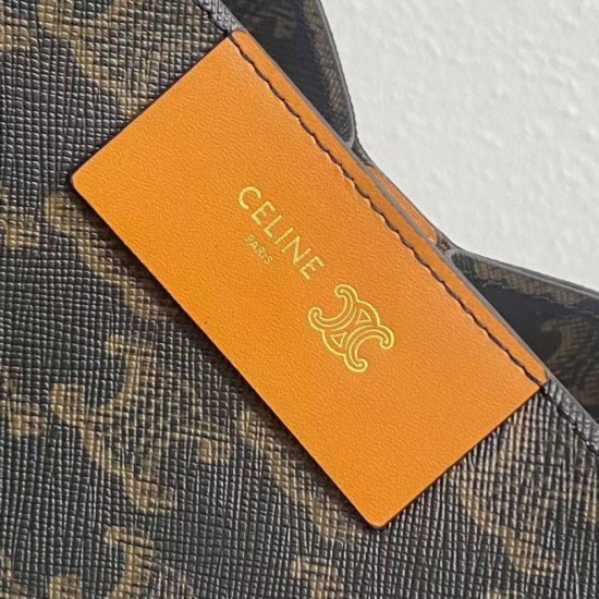 Super Clone Replica Celine Triomphe small cube bag in canvas/calfskin in brown Top Replica Celine Triomphe small cube bag in canvas/calfskin in brown