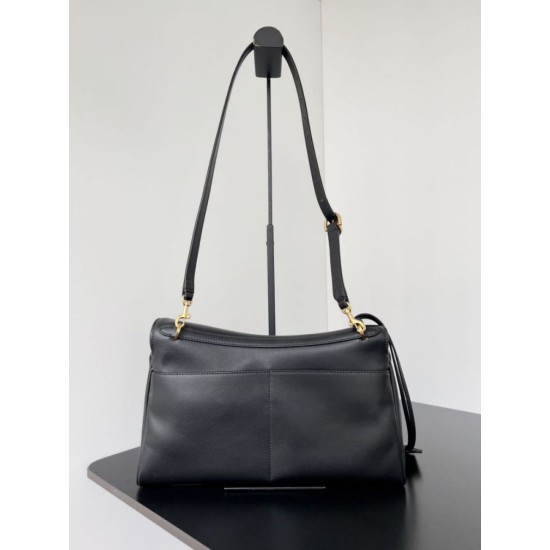 Top Replica Balenciaga Rodeo Medium shoulder bag in black and gold