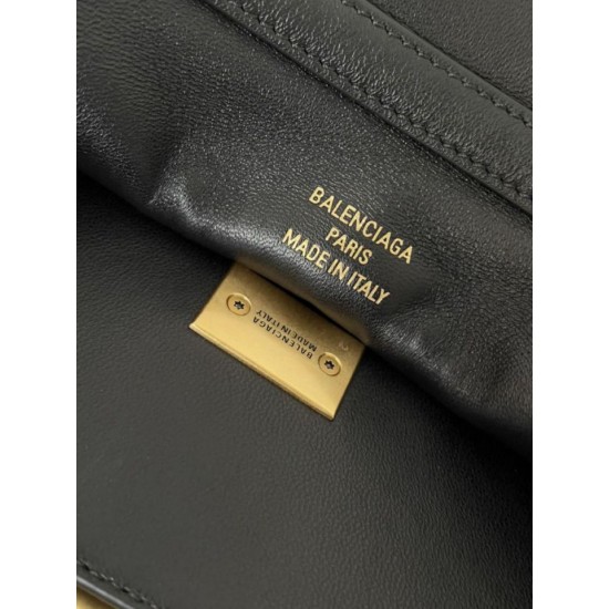 Top Replica Balenciaga Rodeo Medium shoulder bag in black and gold