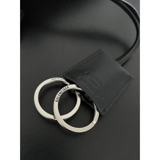 Top Replica Balenciaga Rodeo Medium shoulder bag in black and silver