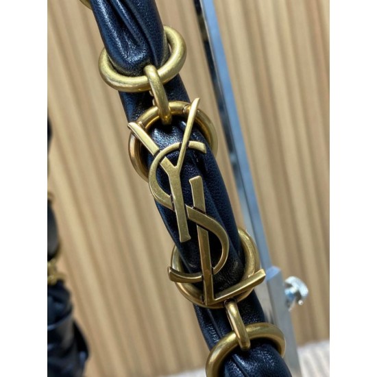 Top Replica YSL Saint Laurent Amalia hobo bag in black