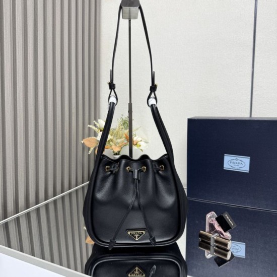 Super Clone Replica Prada Darling Mini Bucket Bag 1BE087 Black Top Replica Prada Darling Mini Bucket Bag 1BE087 Black