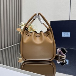 Super Clone Replica Prada Darling Mini Bucket Bag 1BE087 Brown Top Replica Prada Darling Mini Bucket Bag 1BE087 Brown