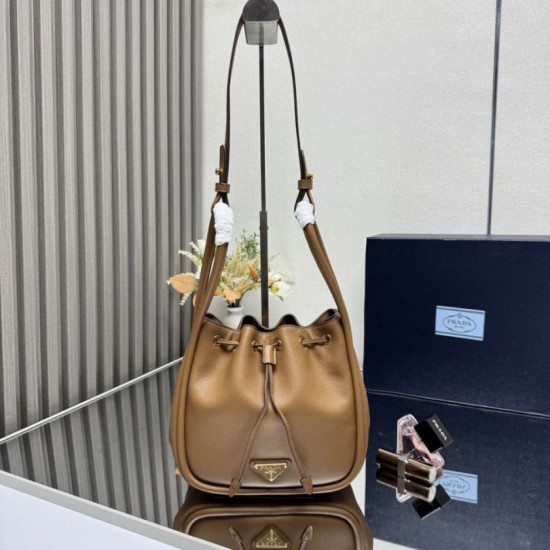 Super Clone Replica Prada Darling Mini Bucket Bag 1BE087 Brown Top Replica Prada Darling Mini Bucket Bag 1BE087 Brown