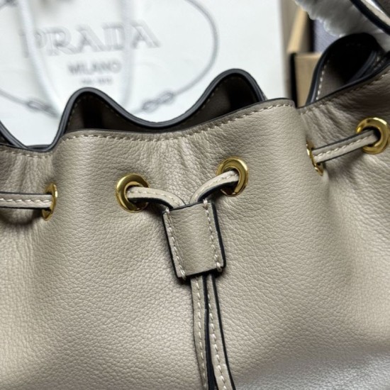 Super Clone Replica Prada Darling Mini Bucket Bag 1BE087 Gray Top Replica Prada Darling Mini Bucket Bag 1BE087 Gray