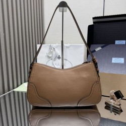 Top Replica Prada Aimèe Classic Large Hobo/Shoulder Bag in Brown