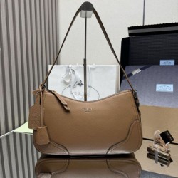 Top Replica Prada Aimèe Classic Large Hobo/Shoulder Bag in Brown