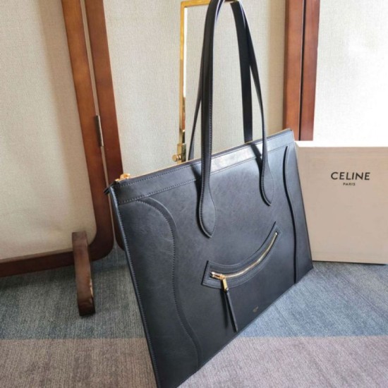 Top Replica Celine Flat Cabas Travel Bag in Black