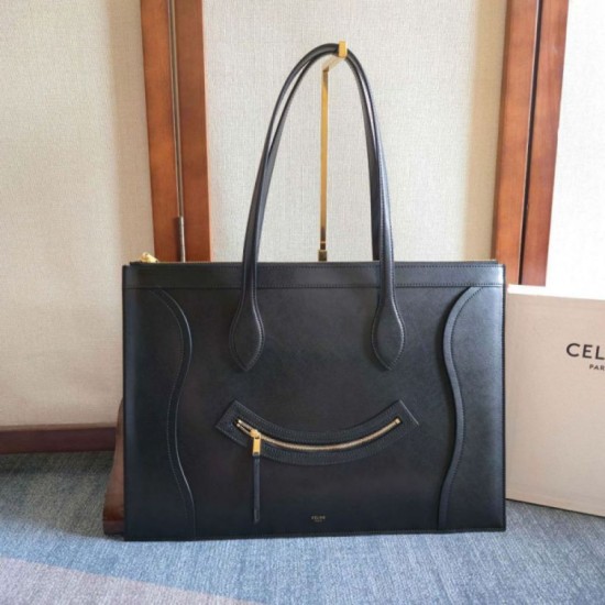 Top Replica Celine Flat Cabas Travel Bag in Black