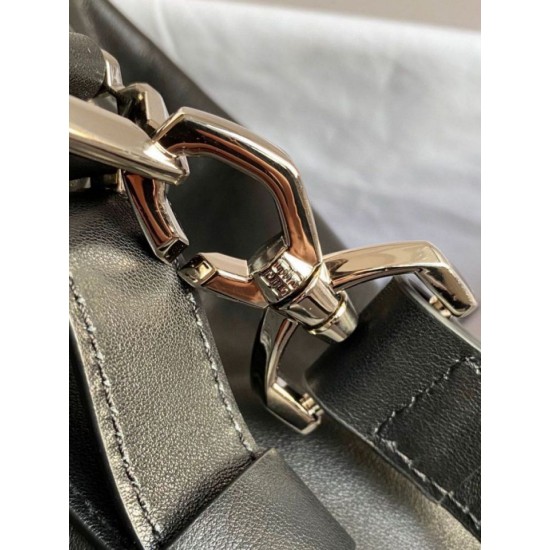 Top Replica Givenchy Nightingale bag with silver-tone cross details in black
