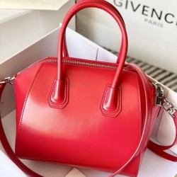 Super Clone Replica Givenchy Antigona Mini tote bag in red leather Top Replica Givenchy Antigona Mini tote bag in red leather