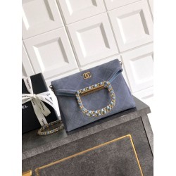 Top Replica Chanel Suede Diana Foldable Tote Bag Small/Medium/Large Blue