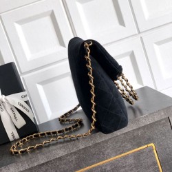 Top Replica Chanel Suede Diana Foldable Tote Bag Small/Medium/Large Black