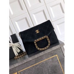 Top Replica Chanel Suede Diana Foldable Tote Bag Small/Medium/Large Black