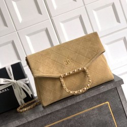 Top Replica Chanel Suede Diana Foldable Tote Bag Small/Medium/Large Brown