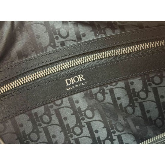Super Clone Replica Men's Dior Large Dior Slider Zipped Hobo Bag in Black Top Replica Men's Dior Large Dior Slider Zipped Hobo Bag in Black