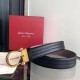 Top Replica Salvatore Ferragamo Men's 3.5cm Belt with Exquisite Gold Pin Buckle, Black