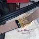 Top Replica Salvatore Ferragamo Men's 3.5cm Belt with Exquisite Gold Pin Buckle, Black