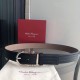 Top Replica Salvatore Ferragamo Men's 3.5cm Belt with Exquisite Silver Pin Buckle, Black