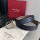 Top Replica Salvatore Ferragamo Men's 3.5cm Belt with Exquisite Silver Pin Buckle, Black