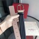 Top Replica Salvatore Ferragamo Men's 3.5cm Belt with Exquisite Silver Pin Buckle, Black