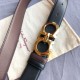 Top Replica Salvatore Ferragamo Men's 3.5cm Reversible Belt with Gold Metal Clip, Black