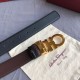 Top Replica Salvatore Ferragamo Men's 3.5cm Reversible Belt with Gold Metal Clip, Black