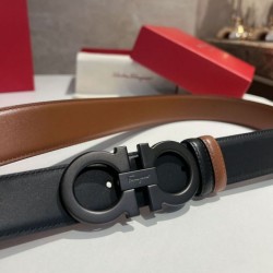 Top Replica Salvatore Ferragamo Men's 3.5cm Belt with Black Buckle