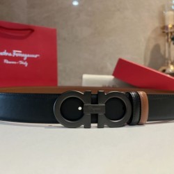 Top Replica Salvatore Ferragamo Men's 3.5cm Belt with Black Buckle