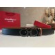 Top Replica Salvatore Ferragamo Men's 3.5cm Belt with Black Buckle