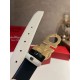 Top Replica Salvatore Ferragamo Men's 3.5cm Reversible Belt with Metal Clip Gold Black/White